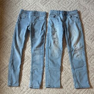 Justice Light Blue Distressed Jeans - 10 Slim